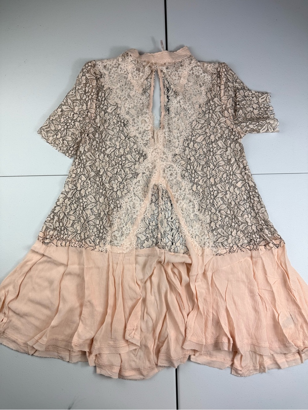 Free People pink Lace & Chiffon top dress